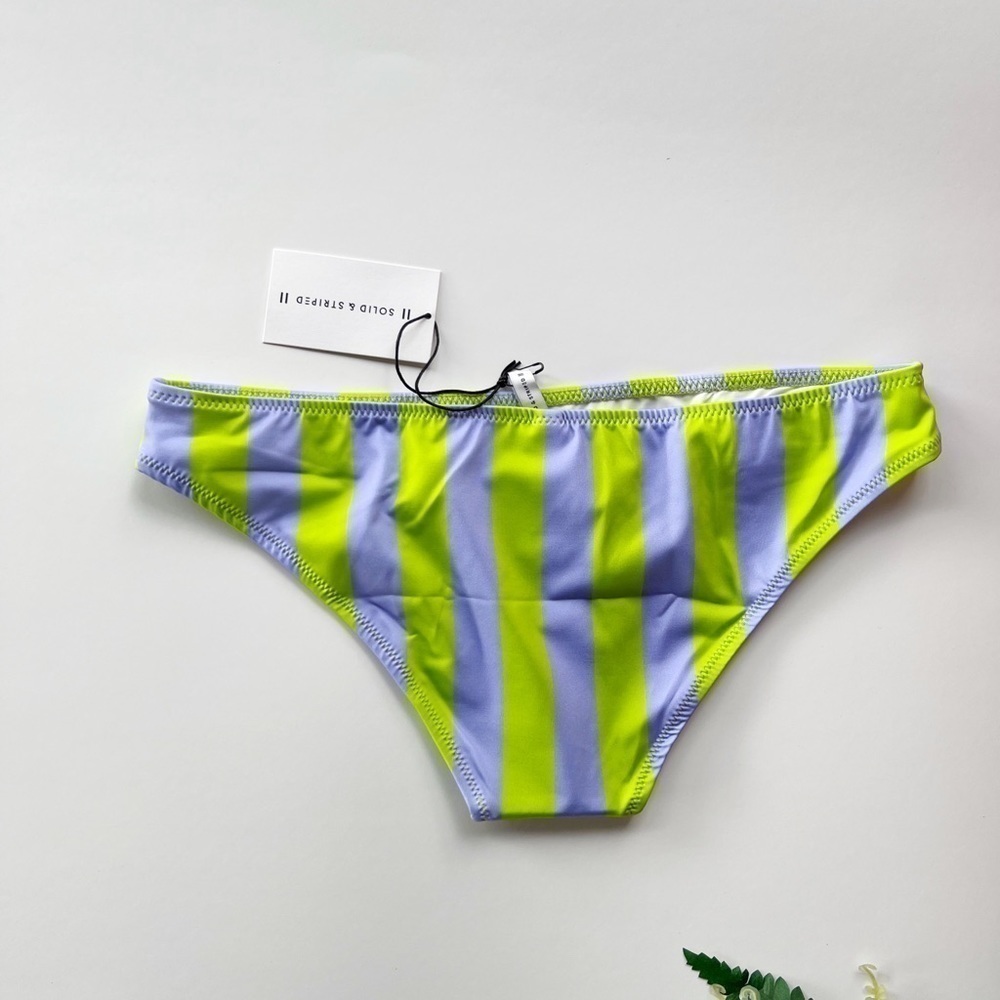 Solid & Striped Elle Bikini Bottom Lavender Lime Stripe - Picture 4 of 6